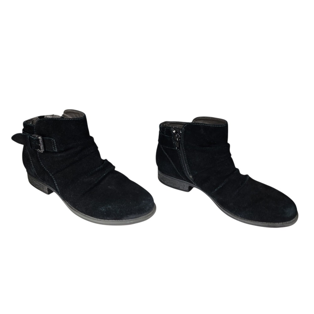 Earth Origins Ankle Boots 7M Women Avani Billings Black Suede Leather‎ Moto Boho
